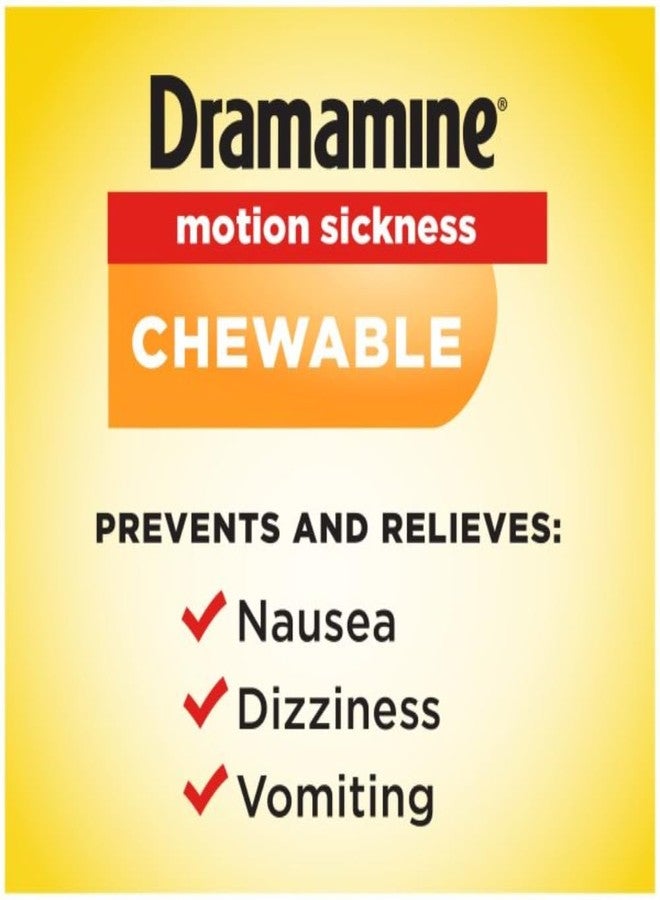Dramamine Chewable Formula Motion Sickness Relief | Orange | 8 Count | 3 Pack - Image 3